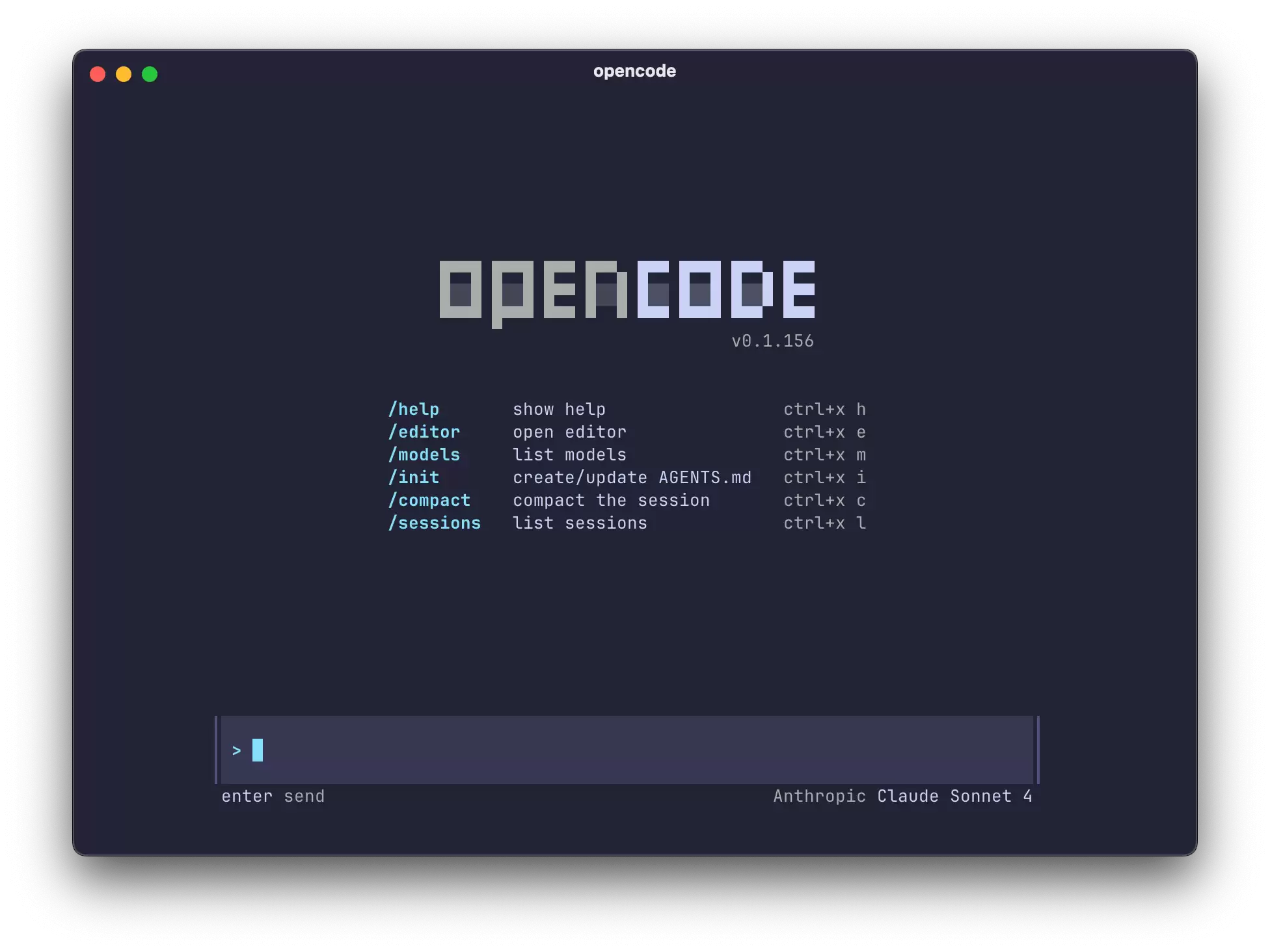 OpenCode启动界面