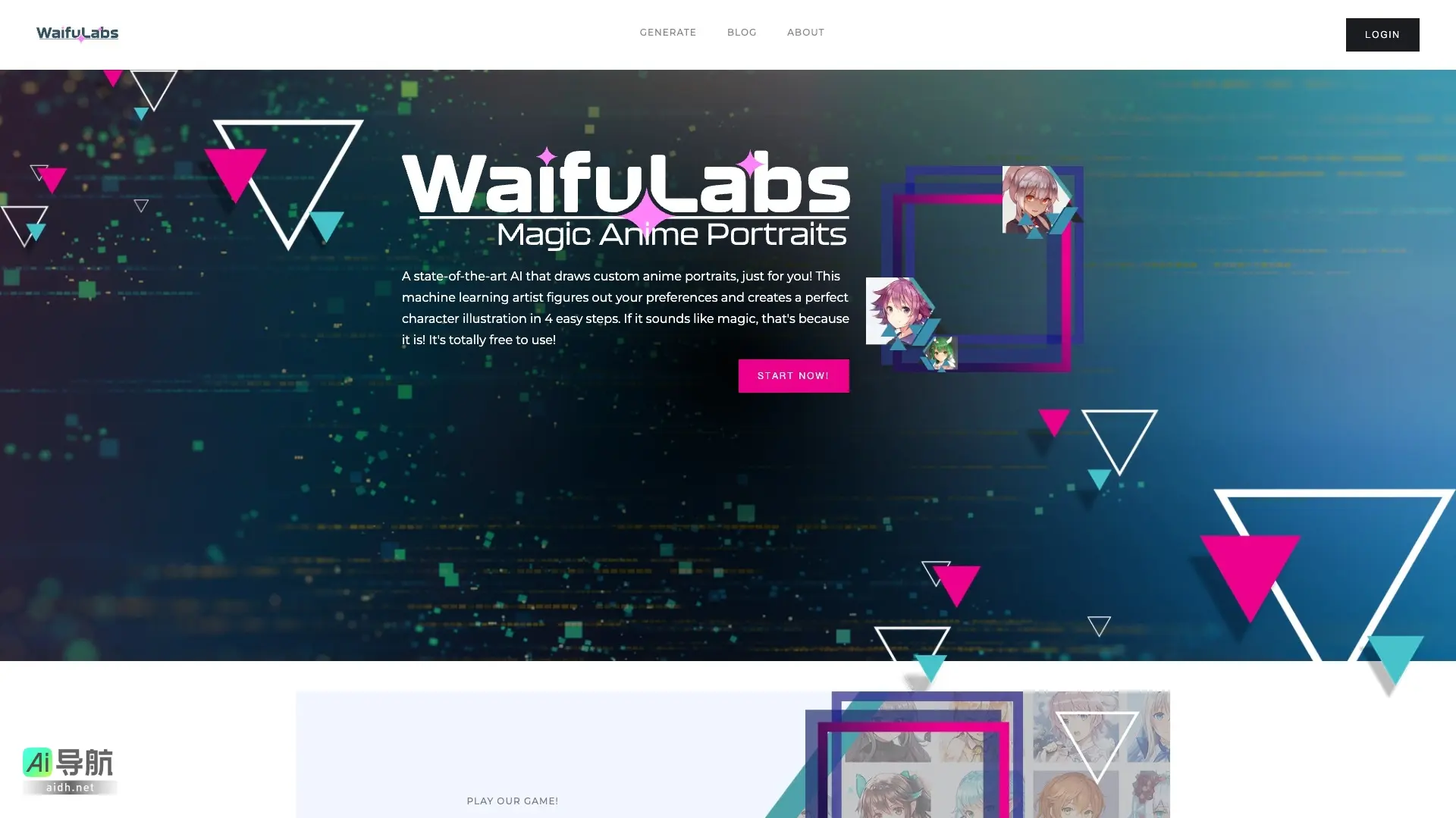 Waifu Labs 通过先进AI技术，为用户定制独特的动漫角色插画，免费体验创意乐趣