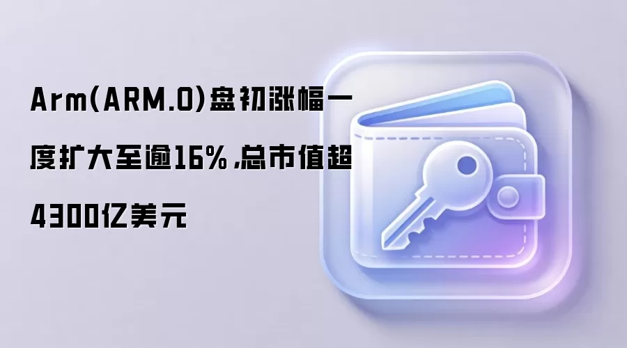 Arm(ARM.O)盘初涨幅一度扩大至逾16%,总市值超4300亿美元