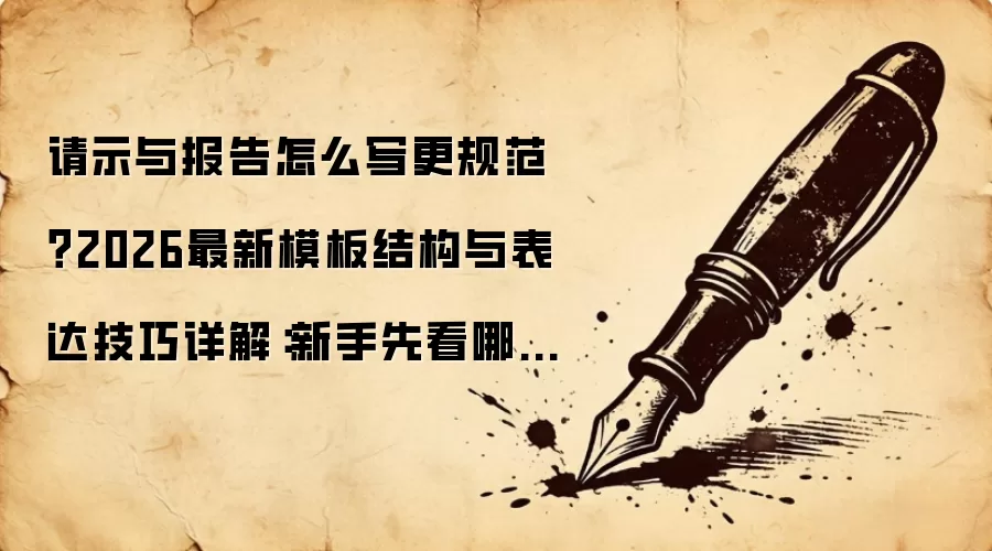 请示与报告怎么写更规范?2026最新模板结构与表达技巧详解:新手先看哪些关键点