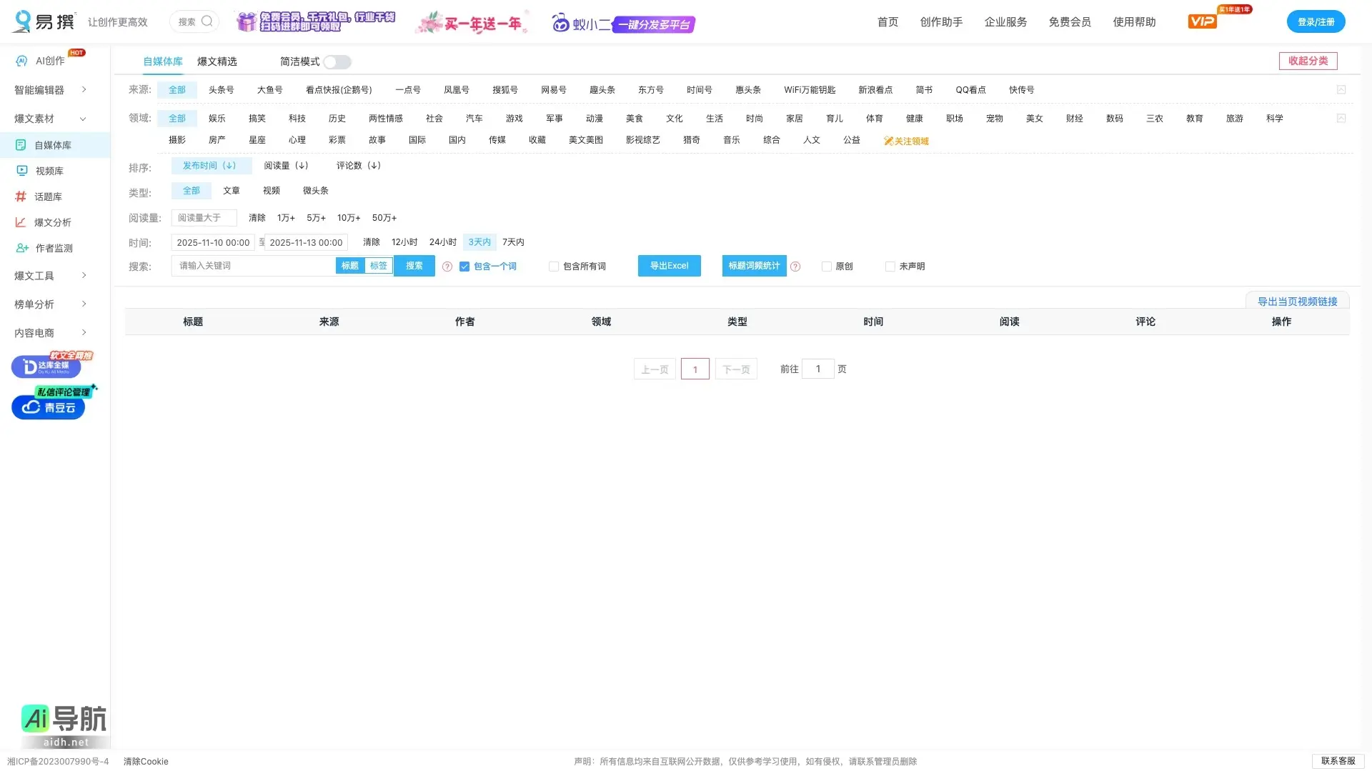 易撰自媒体工具 致力于提升创作效率,提供全面的内容创作与分析支持