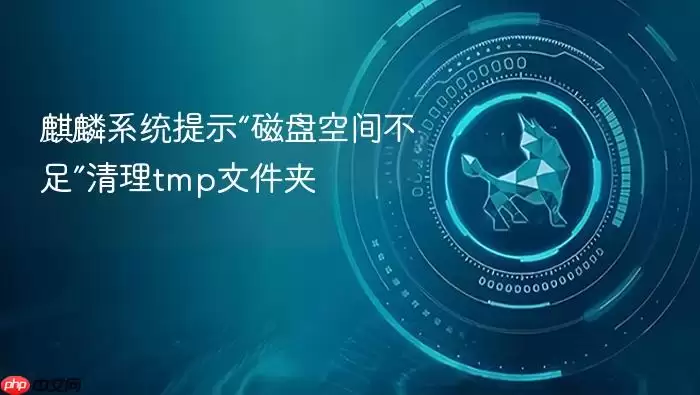 麒麟系统提示“磁盘空间不足”清理tmp文件夹