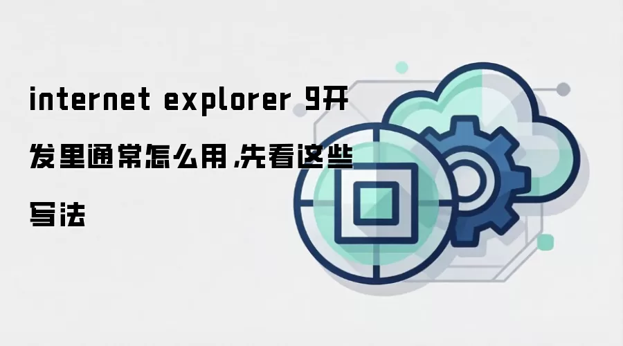 internet explorer 9开发里通常怎么用，先看这些写法