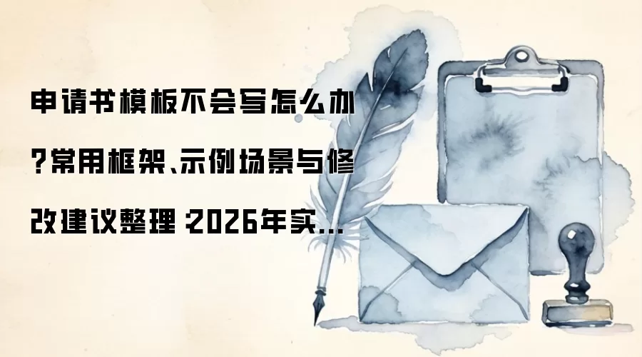 申请书模板不会写怎么办?常用框架、示例场景与修改建议整理:2026年实际应用场景怎么落地