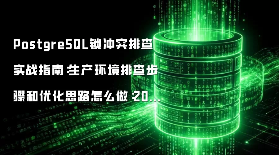 PostgreSQL锁冲突排查实战指南：生产环境排查步骤和优化思路怎么做：2026年实际应用场景怎么落地