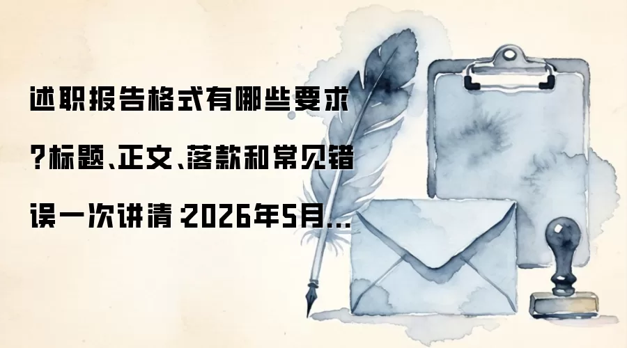 述职报告格式有哪些要求?标题、正文、落款和常见错误一次讲清:2026年5月还有哪些新变化值得关注