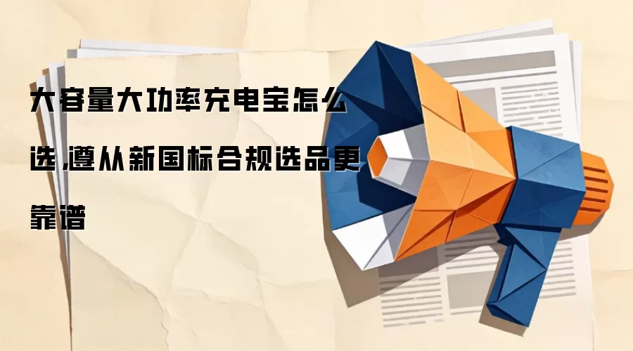 大容量大功率充电宝怎么选，遵从新国标合规选品更靠谱