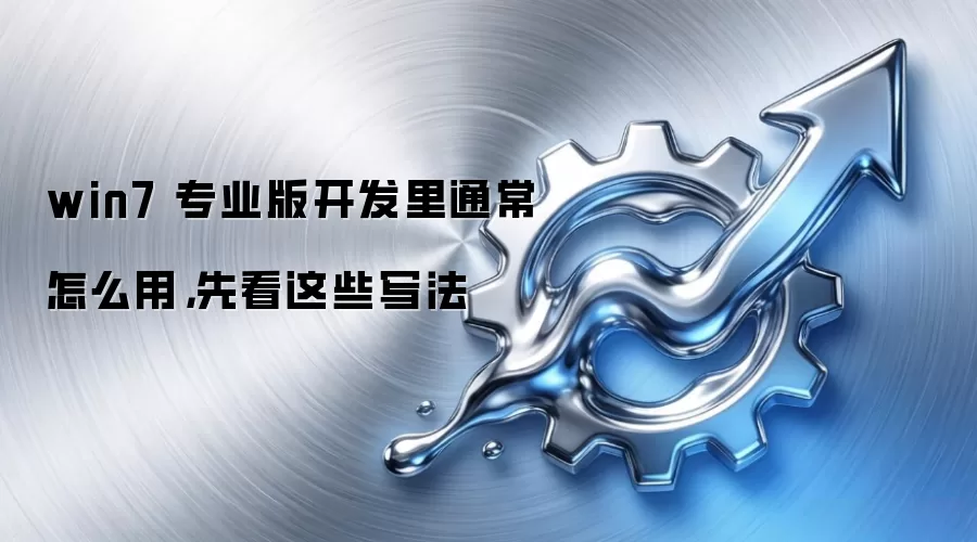 win7 专业版开发里通常怎么用，先看这些写法