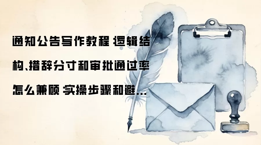 通知公告写作教程:逻辑结构、措辞分寸和审批通过率怎么兼顾:实操步骤和避坑重点有哪些