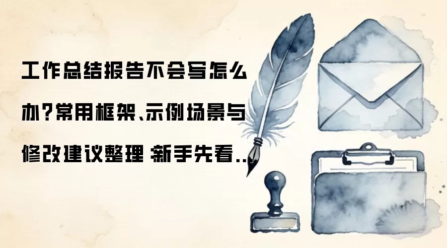工作总结报告不会写怎么办?常用框架、示例场景与修改建议整理:新手先看哪些关键点