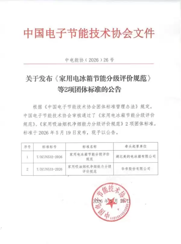 两项国标立项+两项团标发布：美的冰箱深度参与行业标准制订