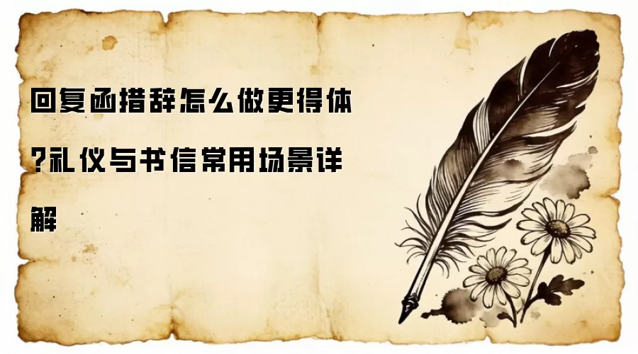 回复函措辞怎么做更得体?礼仪与书信常用场景详解