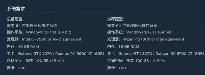 《控制：共振》PC配置要求公布