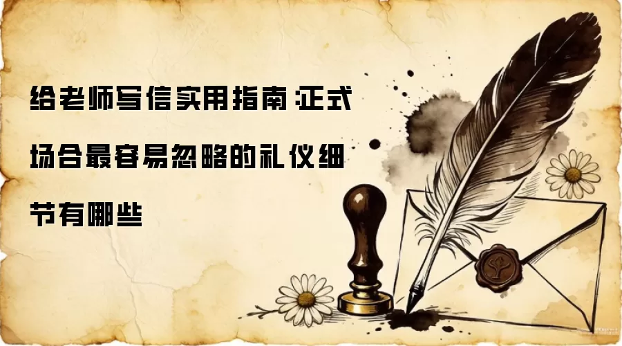 给老师写信实用指南:正式场合最容易忽略的礼仪细节有哪些