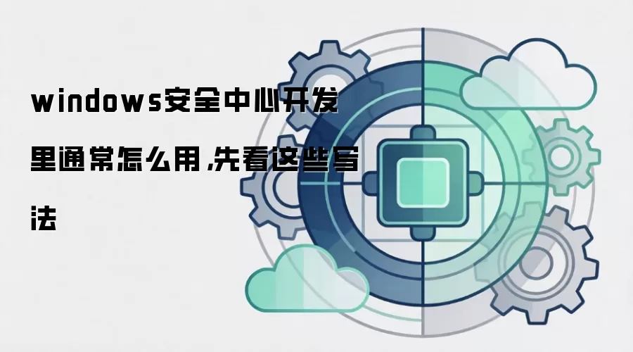 windows安全中心开发里通常怎么用,先看这些写法