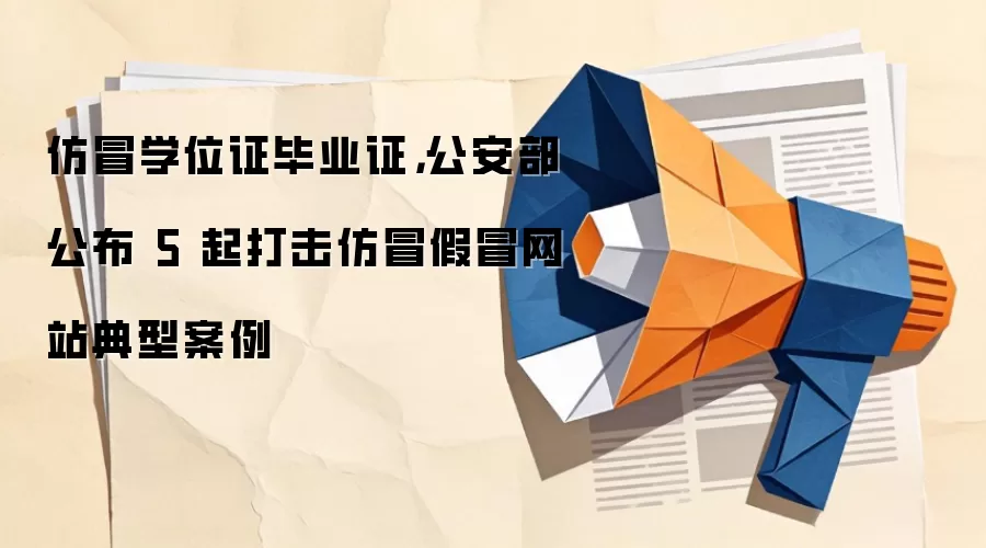 仿冒学位证毕业证，公安部公布 5 起打击仿冒假冒网站典型案例