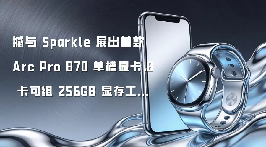 撼与 Sparkle 展出首款 Arc Pro B70 单槽显卡，8 卡可组 256GB 显存工作站