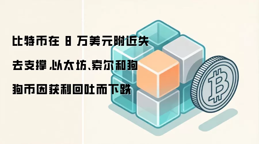 比特币在 8 万美元附近失去支撑,以太坊、索尔和狗狗币因获利回吐而下跌