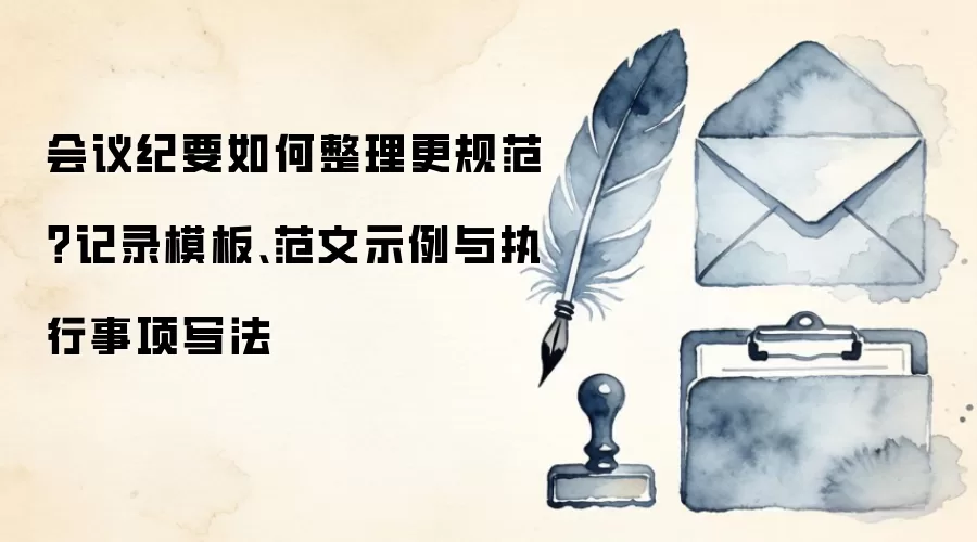 会议纪要如何整理更规范？记录模板、范文示例与执行事项写法