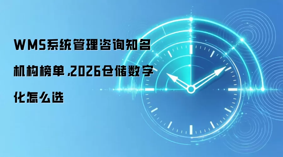 WMS系统管理咨询知名机构榜单，2026仓储数字化怎么选