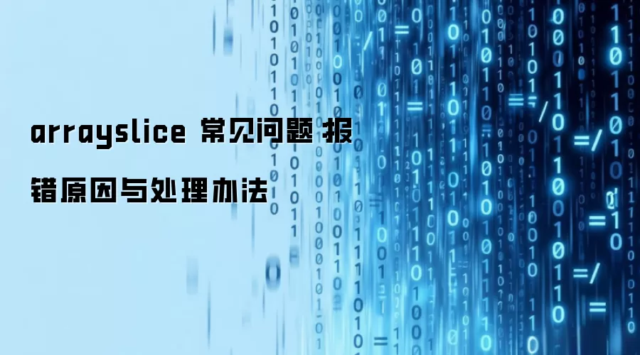 arrayslice 常见问题:报错原因与处理办法