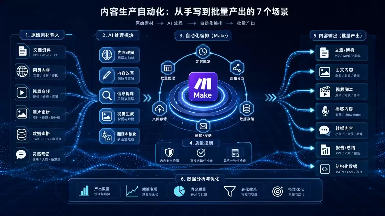 Make 自动化工作流完全指南:从零搭建到批量产出的 28 个实战场景