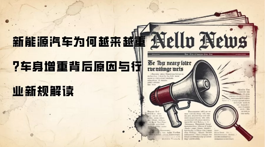 新能源汽车为何越来越重?车身增重背后原因与行业新规解读