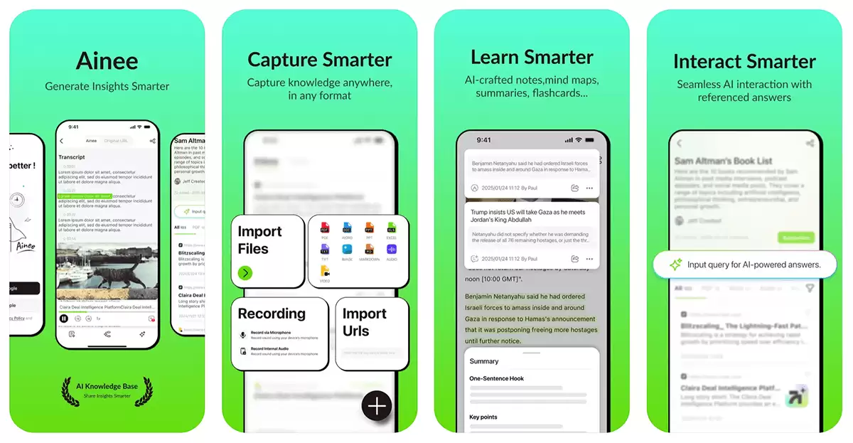 Ainee: AI Notetaker-Your ultimate AI-powered notetaking and learning companion.