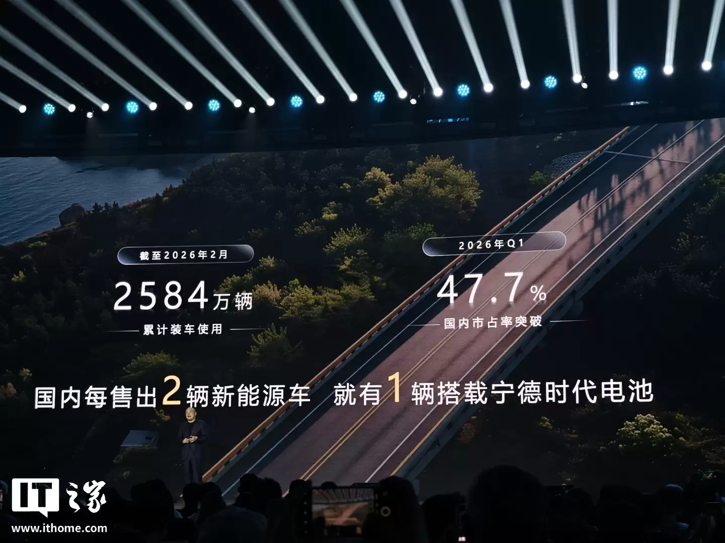 截至2026年2月，搭载宁德时代动力电池的新能源车已突破2580万辆