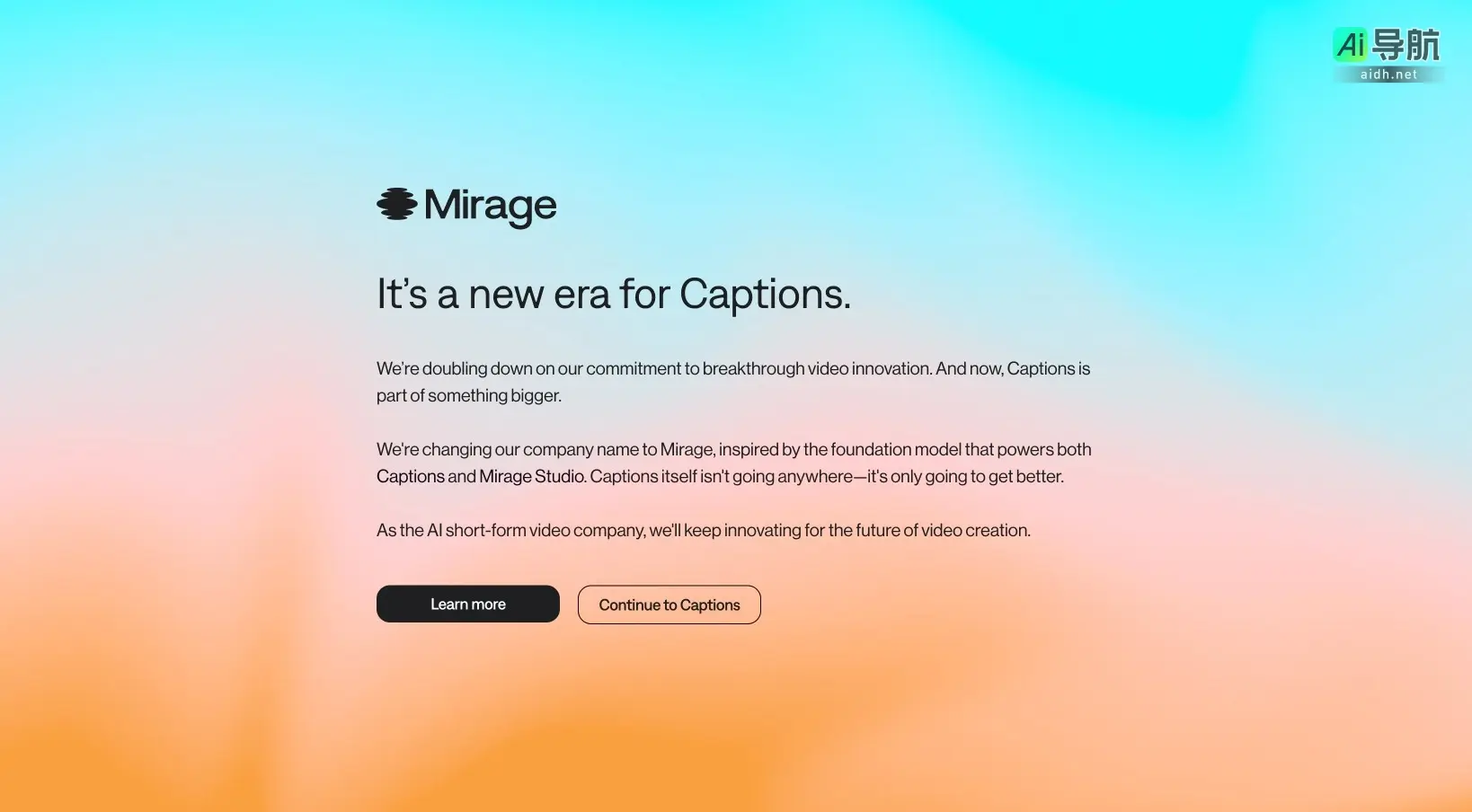 Captions AI Captions致力于通过AI技术创新短视频创作,赋能全球创作者