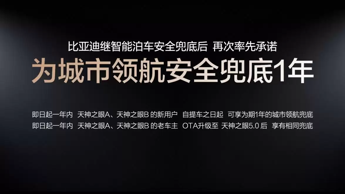 比亚迪宣布为辅助驾驶兜底：智能泊车使用率从21%提升至93%