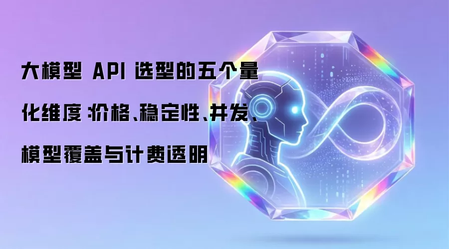 大模型 API 选型的五个量化维度：价格、稳定性、并发、模型覆盖与计费透明