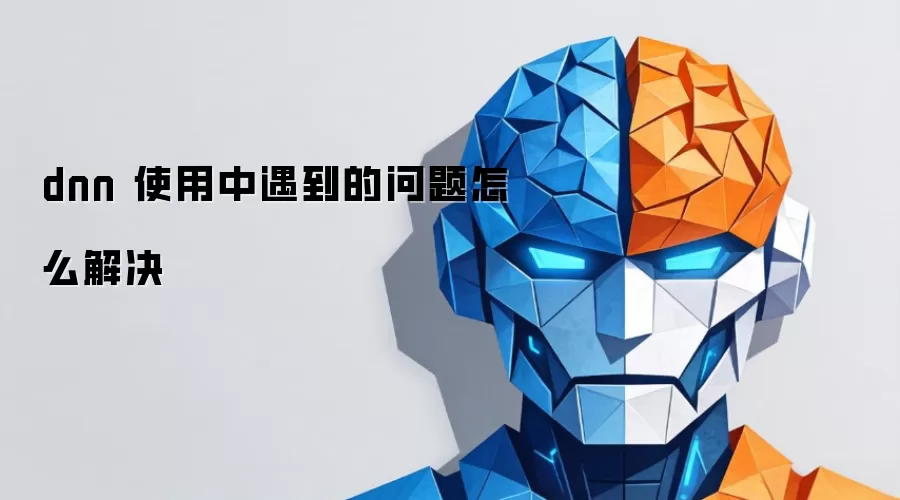 dnn 使用中遇到的问题怎么解决