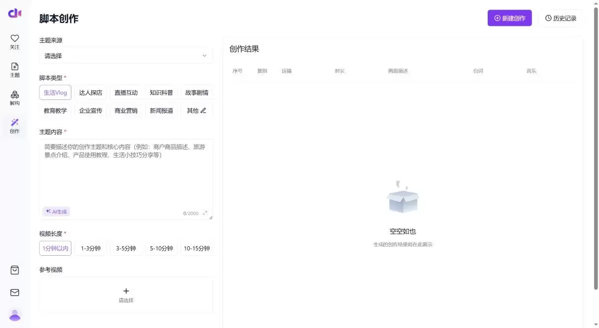 创一AI官网-创一ai，AI短视频脚本创作工具，一款专为短视频创作者和编导设计的AI短视频脚本创作工具