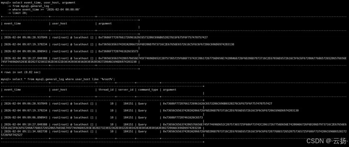 MySQL查询日志GeneralLog的配置与作用