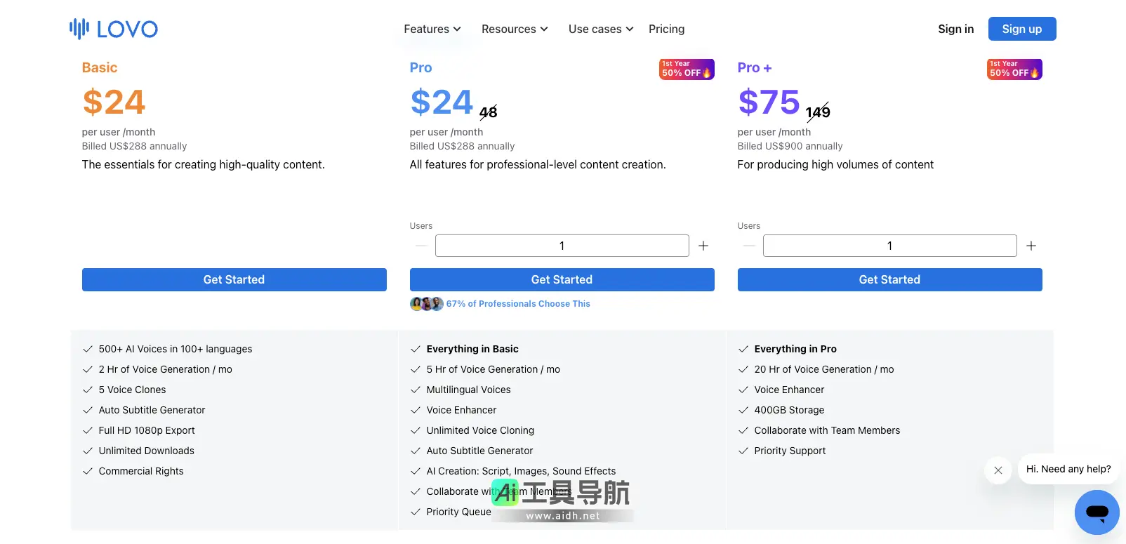 LOVO 逼真的AI文本转语音和AI语音克隆工具