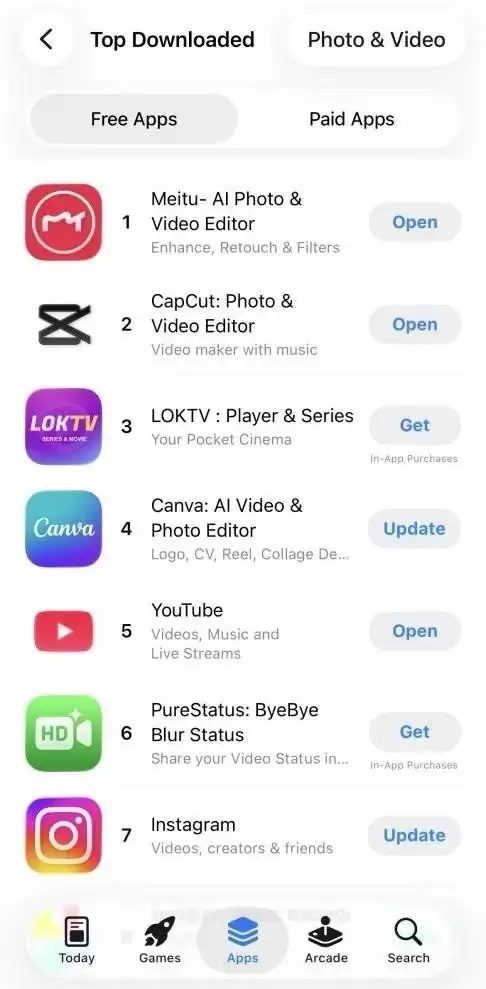 美图秀秀拿下马来西亚App Store分类榜第一