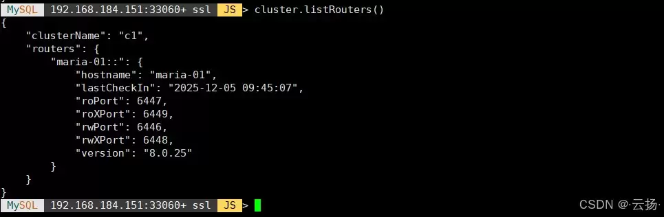 MySQLInnoDBCluster常见管理命令