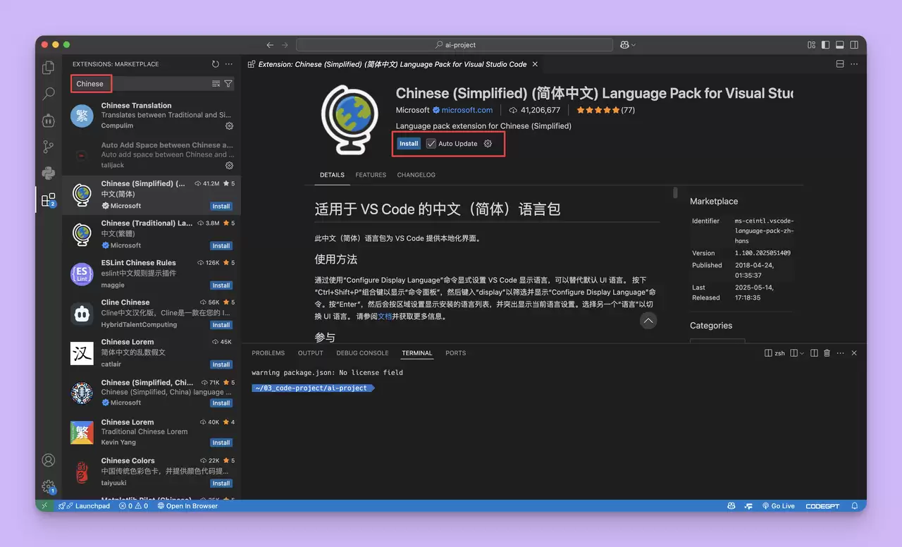 VSCode 中如何设置中文？汉化版图文教程