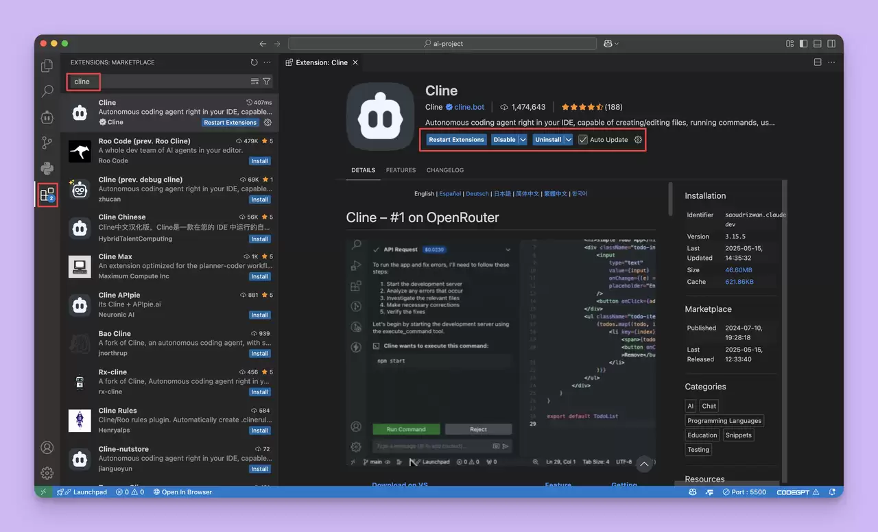 VSCode Cline 使用教程，图文详细指南！