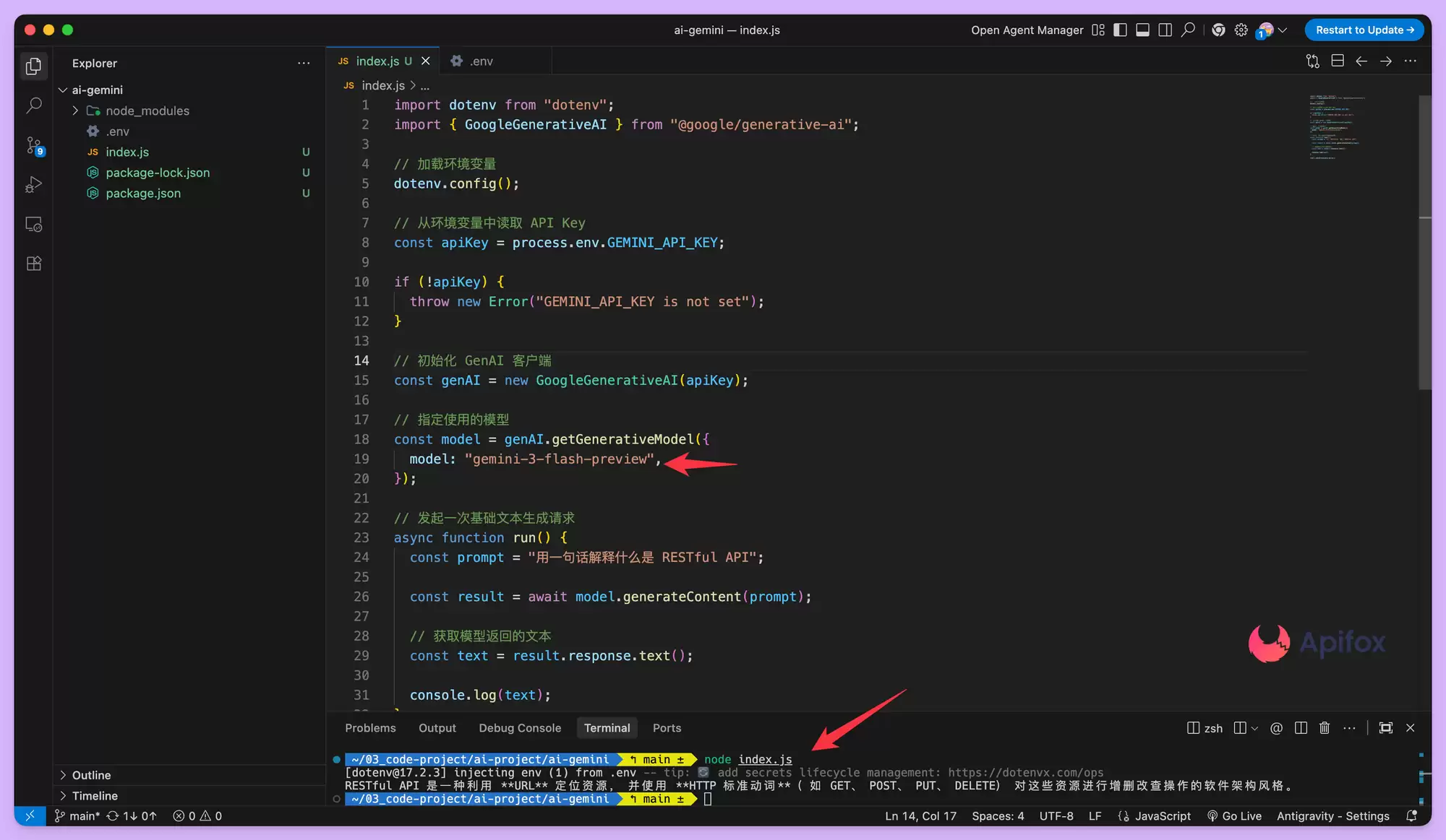 Gemini 3 Flash API 接口调用示例教程,图文指南