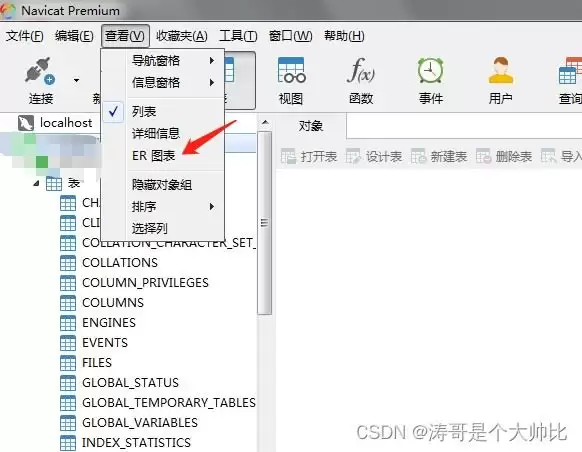 用Na vicat生成ER关系图并导出全过程