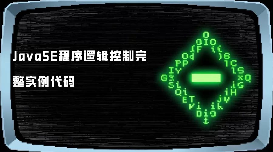 Ja vaSE程序逻辑控制完整实例代码