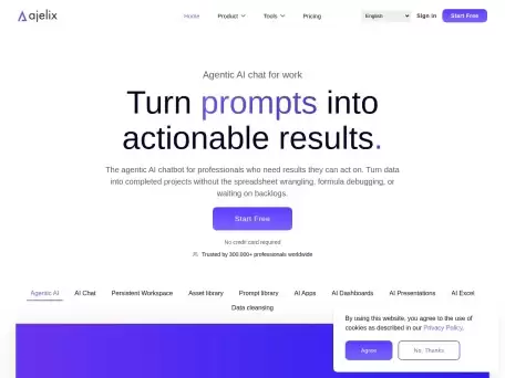 Ajelix-处理Excel和Google Sheets表格的AI工具