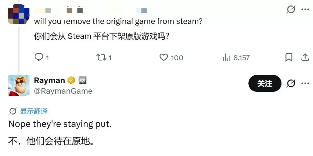 育碧确认《雷曼：传奇重制版》发售后原版不会下架