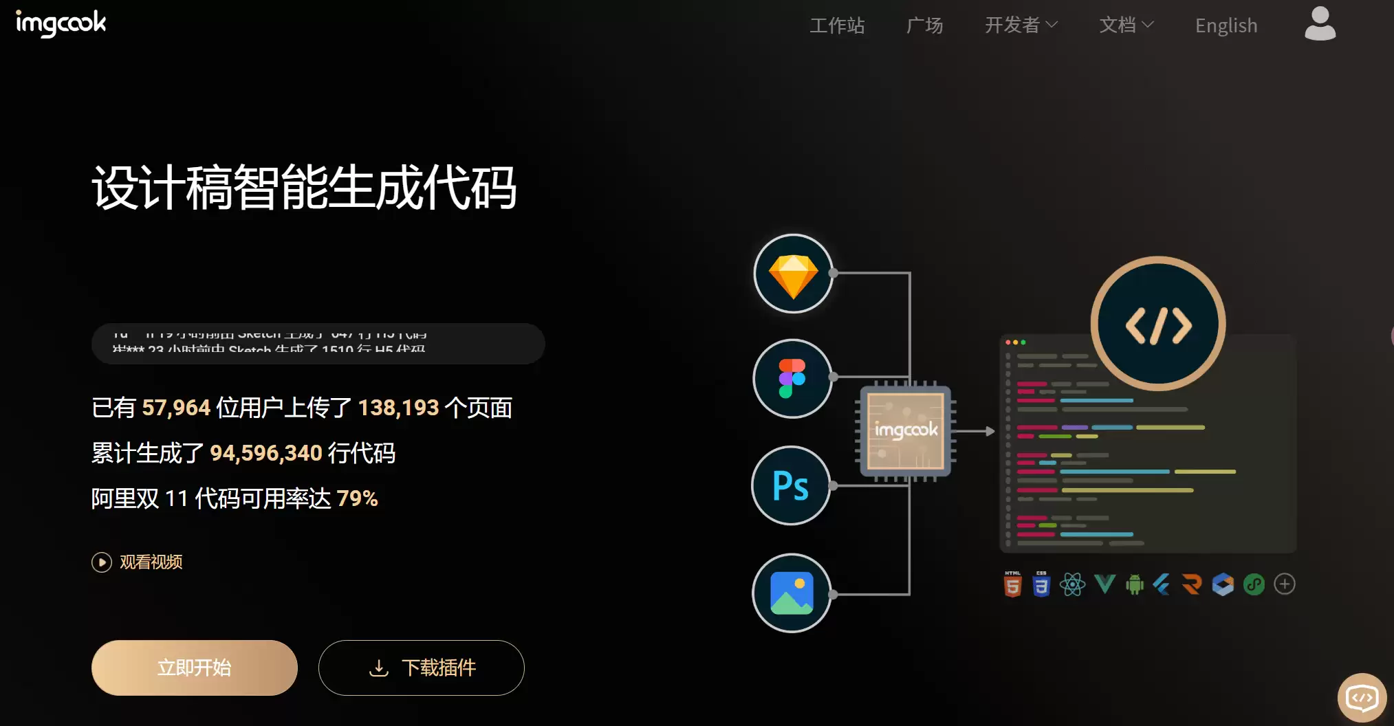 imgcook-阿里巴巴推出的设计稿智能转代码平台