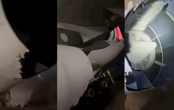 空客A330客机高空中遭雷击发动机起火！全机200多人安全返航