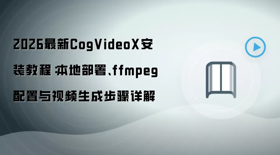 2026最新CogVideoX安装教程:本地部署、ffmpeg配置与视频生成步骤详解