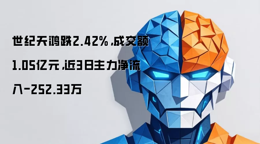 世纪天鸿跌2.42%，成交额1.05亿元，近3日主力净流入-252.33万