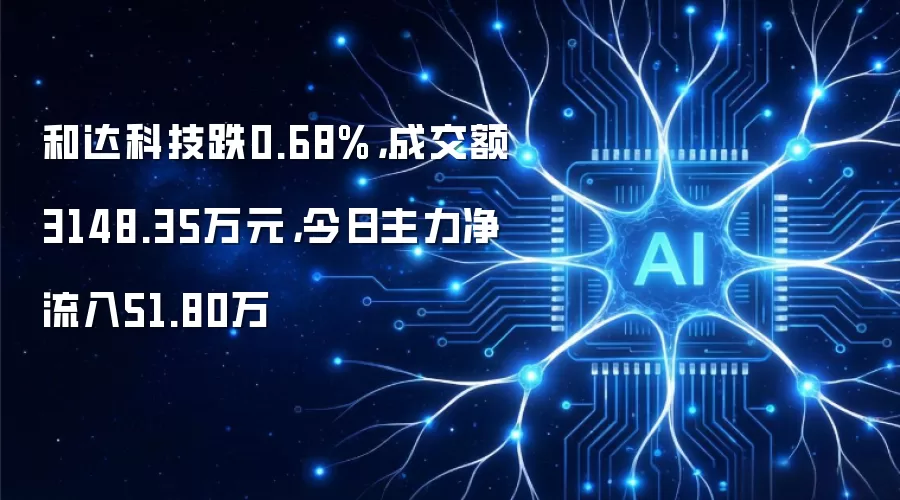 和达科技跌0.68%,成交额3148.35万元,今日主力净流入51.80万